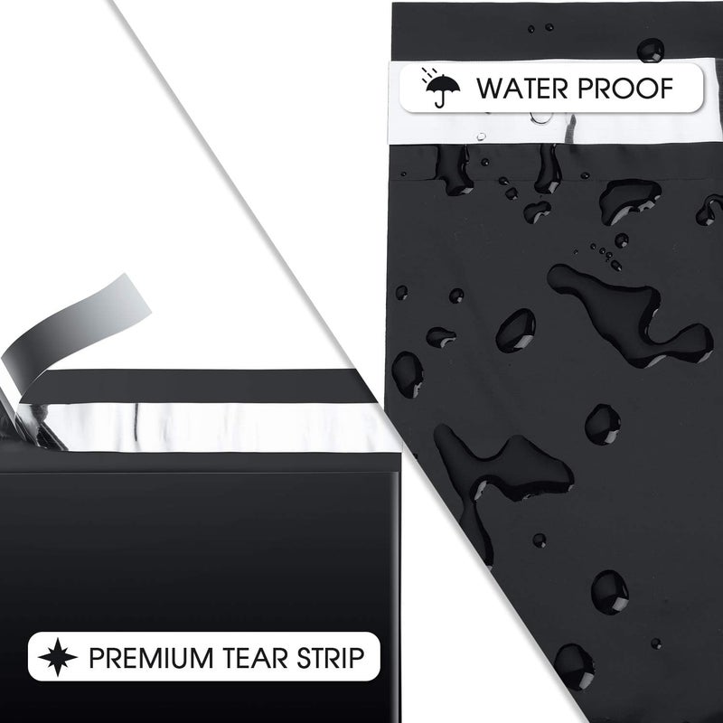 مترونيك Metronic Poly Mailers 12x15.5 مغلفات بريدية 100 حزمة أكياس شحن مع حقائب بريدية ذاتية اللصق مقاومة للماء ومقاومة للتمزق باللون الأسود - Image 3